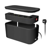 LogiLink LPS282U - Scatola per cavi con presa a 5 prese con 3 USB, colore: Nero
