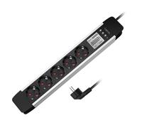 LogiLink LPS286 Presa a risparmio energetico Nero, Argento Schuko 1 pz.