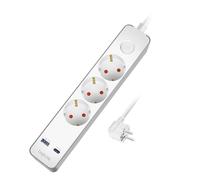 LogiLink LPS287U - Ciabatta elettrica a 3 prese + interruttore on/off, 3 x CEE 7/3, 1 x USB-A (18 W), 1 x USB-C (20 W), lunghezza cavo: 1,4 m