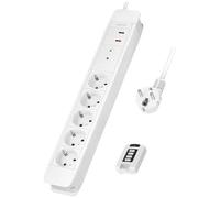 LOGILINK LPS402 - Presa multipla, 5 ingressi, con telecomando, 1,5 m, bianca