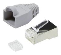 LogiLink MP0021 Connettore RJ45 CAT 6, schermato Spina dritta Poli: 8P8C Grig