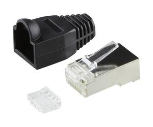 LogiLink MP0022 Connettore RJ45 CAT 6, schermato Spina dritta Poli: 8P8C Nero
