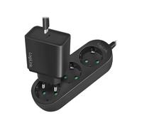 LogiLink Presa multipla LPS261 – 3 prese, cavo tessile 1,5 m, maniglia pieghevole