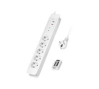 LogiLink LPS402 - Ciabatta elettrica a 5 prese + telecomando per fino a 2 prese contemporaneamente, 5 x CEE 7/3 (contatto di protezione), lunghezza cavo: 1,5 m