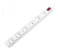 LogiLink LPS232 - Ciabatta elettrica a 6 prese (presa europea), CEE 7/16, con interruttore on/off, con sicurezza bambini, colore: Bianco