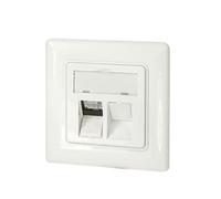 Logilink NK4054 NK4054-Scatola da incasso per 2 moduli Keystone, Design Compatible, Pure White (RAL 9010), 2 porte