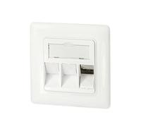 Logilink NK4055 NK4055-Scatola da incasso per 3 moduli Keystone, Design Compatible, Pure White (RAL 9010), 3 porte