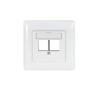 LogiLink NK4059 - Presa da incasso per 2 moduli Keystone, uscita dritta, colore: Bianco