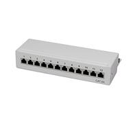 LOGILINK NP0019 PATCHPANEL CAT6A 12 PUERTOS Gris ESCRITORIO PROTEGIDO, 12XRJ45