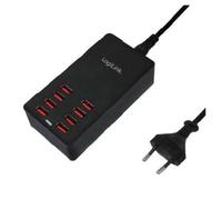 LogiLink PA0140 Stazione di carica USB 44 W 8x USB-A Nero Ambiente interno Auto
