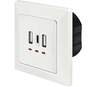 LogiLink PA0254 Presa da incasso con uscita di ricarica USB Bianco