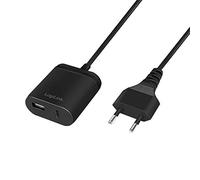 LogiLink PA0256 - Adattatore di alimentazione USB con cavo fisso da 1,5 m, 1 USB-A e 1 USB-C, 12 W (5 V/2,4 A), nero