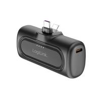 LogiLink PA0349 - Power Bank Compatto con 5000 mAh e 6 protezioni di protezione, 2 x USB-C, ricarica rapida, colore: Nero