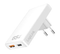 LogiLink PA0368 - Adattatore USB a 2 prese con USB QuickCharge 18 W e USB-C PowerDelivery 65 W, extra sottile (solo 1,4 cm di sotto)
