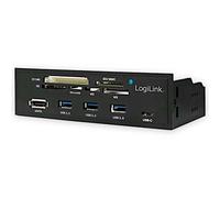 Logilink Pannello Frontale 5,25'' Multifunzione con Lettore di Memorie 6 vie