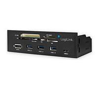 Logilink Pannello Frontale 5,25'' Multifunzione con Lettore di Memorie 6 vie