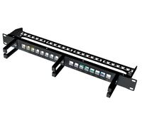 LogiLink Pannello Patch 074789 - 16 posti Keystone, senza frutti, gestione cavi, nero