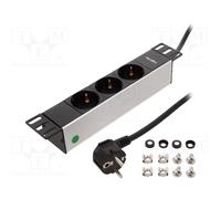 LogiLink PDU3B01 unità di distribuzione dell'energia (PDU) 1U Nero 3 presa(e) AC