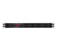 LogiLink PDU8A02 Basic 1U Alluminio Nero 8 presa(e) AC Accoppiatore C13 19" PDU