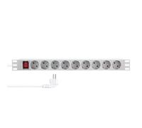 LogiLink PDU9C04-19" Ciabatta a 9 prese (offset a 45°), con interruttore on/off, protezione IP20