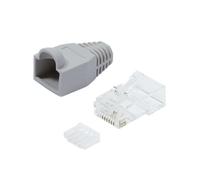 Logilink Plug Cat.6 RJ45 e Copriconnettore per Cavo Non Schermato 100pz Grigio