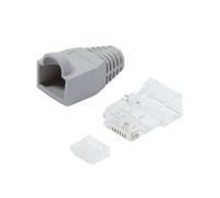 Logilink Plug Cat.6 RJ45 e Copriconnettore per Cavo Non Schermato 100pz Grigio