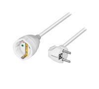 LogiLink Power Extension Cord, Spina Schuko a 90 Gradi, 250 V/16 A, 50 Hz, Max. 3500 W, 3 m, Bianco, LPS101