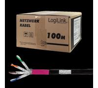 LogiLink Professional - Cavo in blocco - 100 m - S/FTP -CAT.7 Cavo grezzo - alogeno -gratuito, all'aperto, supporto Ethernet gi