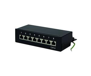 LogiLink Professional Pannelli Patch, Tavolo/Parete/Desktop, STP (schermato) Nero 8-Port