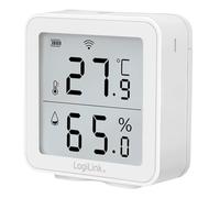 LogiLink SC0116 - Misuratore termico igro, controllo remoto Wi-Fi (per app Smart Life) per una qualità dell'aria sana, controllo vocale Amazon Alexa & Google, bianco