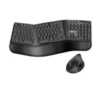 LogiLink Set di mouse ergonomico con tastiera divisa (con 13 tasti multimediali)