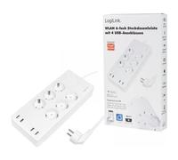 LOGILINK SH0105 - Presa multipla WLAN commutabile, a 6 ingressi, 4 USB