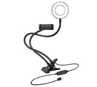 Logilink Luce LED Anello Portatile Regolazione Luminosità e Stand Smartph