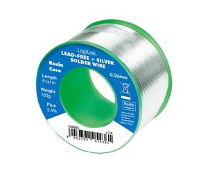 Logilink Stagno in Rotolo per Saldatura Senza Piombo Argento 0,3% Rame 0,7% ø 0,