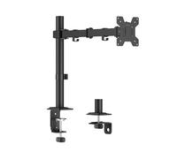 LogiLink Supporto da scrivania per monitor da 17-32", max 10 kg, lunghezza braccio 376 mm, VESA 75x75/100x100, acciaio, inclinabile, girevole, girevole, nero