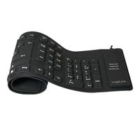 LogiLink Tastatur USB PS/2 Flexibel Wasserfest black Tastiera 106 ID0019A