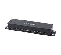 LOGILINK UA0148 - Hub USB 2.0 a 7 porte con alimentatore, metallo