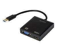 LogiLink UA0234 cavo di interfaccia e adattatore USB 3.0 VGA/HDMI Nero