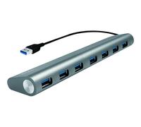 LOGILINK UA0308 - Hub a 7 porte USB 3.0, alluminio, cavo USB-A