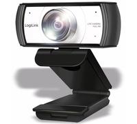 LogiLink UA0377 - Webcam HD USB per videoconferenza, obiettivo grandangolare 120°, doppio microfono con riduzione del rumore, messa a fuoco manuale, per videoconferenze e streaming dal vivo