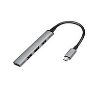 Logilink UA0392 - USB 3.2 Gen1 (tipo C) USB Slim Hub 4 porte, con alloggiamento in alluminio, grigio