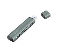 LogiLink UA0394 - Hub USB 3.2 (Gen2) a 2 Porte con Lettore di schede per schede microSD e SD, alloggiamento in Alluminio con Cappuccio Protettivo