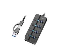 LogiLink UA0419 - Hub USB 3.2 Gen1 con 4 porte e interruttore on/off (per porta)