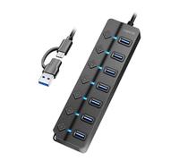 LogiLink UA0420 - Hub USB 3.2 Gen1 mt 7 porte e interruttore on/off (per porta)