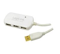 Logilink USB 2.0 Active Extension Cavo con mozzo USB 12 M, hub USB 4 volte, Collegamenti: 1 X Plug USB-A, 4 x (UA0108) - Nouvo