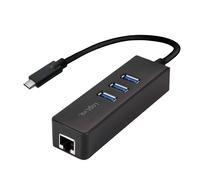 Logilink USB 3.0 to Gigabit Network Adapters (RJ45) and 3 x USB 3.0 Hub black Bl