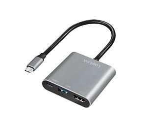 Logilink USB 3.2 Gen1 Tipo-C a HDMI & Adattatore USB 4K PD (Power Delivery) 0.15m