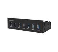 LOGILINK UA0342 - Pannello frontale, 5,25, 7 USB 3.0 di tipo A, porta per ricarica