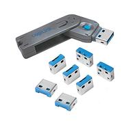 LogiLink USB Port per Blocco di Sicurezza Grau 1x Schlüssel, 8X Schlösser