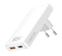 LogiLink USB Steckdosenadapter 1xUSB-A 1xUSB-C 65W white Caricabatteria PA0368